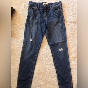 Stylish Blue Distressed Skinny Jeans